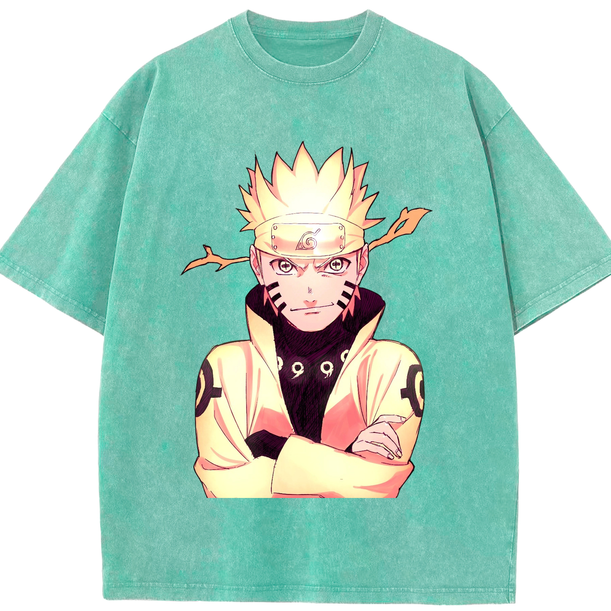 （画像用） NARUTO -ナルト- うずまき ナルト Uzumaki Naruto 綿100% ヴィンテージ風 半袖Tシャツ（フロントプリント）